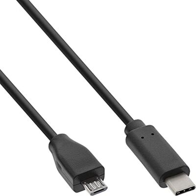 InLine 35746 USB 2.0 Kabel, USB Typ-C Stecker an Micro-B Stecker, schwarz, 0,5m InLine 35746 USB 2.0 Kabel, USB Typ-C Stecker an Micro-B Stecker, schwarz, 0,5m
