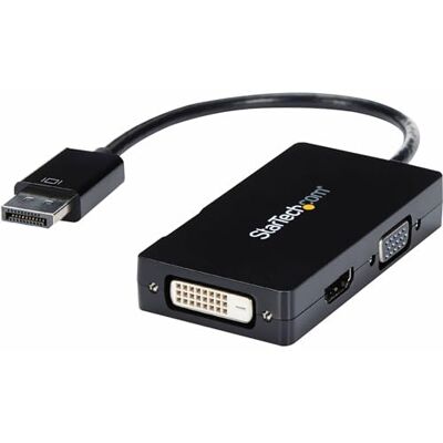 StarTech .com 3-in1 DispalyPort auf HDMI / DVI / VGA Adapter / Konverter Schwarz Videokonverter DisplayPort StarTech .com 3-in1 DispalyPort auf HDMI / DVI / VGA Adapter / Konverter Schwarz Videokonverter DisplayPort