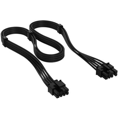 Corsair Elite Premium Typ 4 Einzeln Ummantelte PCIe 8-Poliges (6+2 Geteiltes) Netzteilkabel – Flache Kabelkämme, Dreilagiges Mesh-Paracord-Design, Kompatibel mit -Netzteilen vom Typ 4 – Schwarz Corsair Elite Premium Typ 4 Einzeln Ummantelte PCIe 8-Poliges (6+2 Geteiltes) Netzteilkabel – Flache Kabelkämme, Dreilagiges Mesh-Paracord-Design, Kompatibel mit -Netzteilen vom Typ 4 – Schwarz