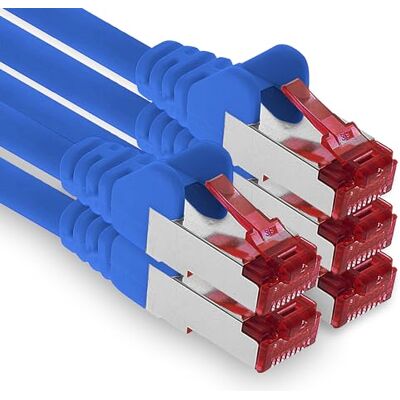 1aTTack.de 5x 3 Meter CAT6 Patchkabel S/FTP PIMF Schirmung CAT.6 RJ45 Netzwerkkabel Ethernetkabel DSL LAN Router Switch Modem Patchfeld blau 5 Stück 1aTTack.de 5x 3 Meter CAT6 Patchkabel S/FTP PIMF Schirmung CAT.6 RJ45 Netzwerkkabel Ethernetkabel DSL LAN Router Switch Modem Patchfeld blau 5 Stück