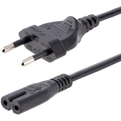 StarTech .com 1m Standard Laptop Power Cord EU to C7 Power Cable Lead 2, 5A 250V, 18AWG Eurostecker Netzkabel, VDE geprüft, Vollkupfer, Ersatzkabel für Laptop StarTech .com 1m Standard Laptop Power Cord EU to C7 Power Cable Lead 2, 5A 250V, 18AWG Eurostecker Netzkabel, VDE geprüft, Vollkupfer, Ersatzkabel für Laptop