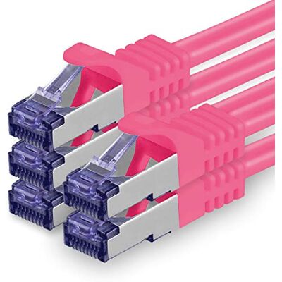 1aTTack.de Cat.7 Netzwerkkabel 0,5m Magenta 5 Stück Cat7 Patchkabel (SFTP/PIMF/LSZH) Rohkabel 10 Gb/s mit Rj 45 Stecker Cat.6a 5 x 0,5 Meter Magenta 1aTTack.de Cat.7 Netzwerkkabel 0,5m Magenta 5 Stück Cat7 Patchkabel (SFTP/PIMF/LSZH) Rohkabel 10 Gb/s mit Rj 45 Stecker Cat.6a 5 x 0,5 Meter Magenta