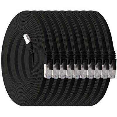 1aTTack.de 0,5m schwarz 10 Stück Cat7 Flachkabel Netzwerkkabel Cat 7 Rohkabel Gigabit Lan (10Gbit/s) Flachbandkabel Verlegekabel Patchkabel Flach Slim Rj 45 Stecker Cat6a 1aTTack.de 0,5m schwarz 10 Stück Cat7 Flachkabel Netzwerkkabel Cat 7 Rohkabel Gigabit Lan (10Gbit/s) Flachbandkabel Verlegekabel Patchkabel Flach Slim Rj 45 Stecker Cat6a