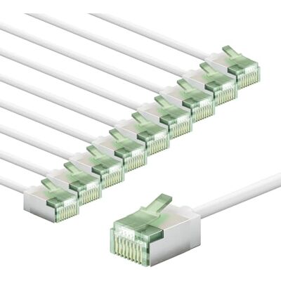 goobay CAT 8.1 Netzwerkkabel im 10er Set/Patchkabel geschirmt, super-flexible, U/FTP/CU Ethernet Kabel, PiMF, LSZH/Cat 8.1 Kabel mit 10Gbits / Weiß / 10x0,15m, 79492 goobay CAT 8.1 Netzwerkkabel im 10er Set/Patchkabel geschirmt, super-flexible, U/FTP/CU Ethernet Kabel, PiMF, LSZH/Cat 8.1 Kabel mit 10Gbits / Weiß / 10x0,15m, 79492