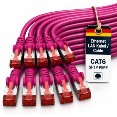 1aTTack.de 10x 0.25m Cat6 Cat.6 Ethernet-Kabel Cat 6 Netzwerk-Kabel Patch-Kabel RJ45 SFTP Magenta 1aTTack.de 10x 0.25m Cat6 Cat.6 Ethernet-Kabel Cat 6 Netzwerk-Kabel Patch-Kabel RJ45 SFTP Magenta