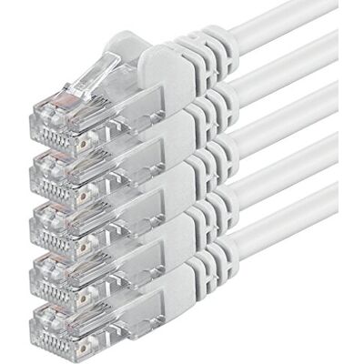 1aTTack.de 0,25m weiß 5 Stück (PACK) CAT.6 CAT6 Ethernet-Lan-Netzwerk-Kabel 1000 Mbit/s Patchkabel 1aTTack.de 0,25m weiß 5 Stück (PACK) CAT.6 CAT6 Ethernet-Lan-Netzwerk-Kabel 1000 Mbit/s Patchkabel