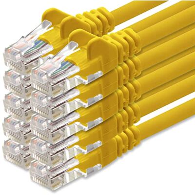 1aTTack.de Netzwerkkabel Cat.6 gelb 10x 1m (Set) CAT6 Ethernet Kabel Lankabel 1000 Mbits Patchkabel 1aTTack.de Netzwerkkabel Cat.6 gelb 10x 1m (Set) CAT6 Ethernet Kabel Lankabel 1000 Mbits Patchkabel