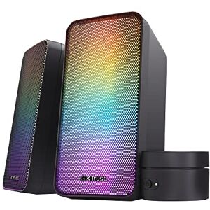 GXTrust Trust Gaming GXT 611 Wezz 2.0 PC Lautsprecher mit RGB LED-Beleuchtung, 12 W (6 W RMS), 3,5 mm AUX Klinke, USB Soundsystem, Stereo Computer Boxen für PC, Laptop, Tablet, Desktop Schwarz GXTrust Trust Gaming GXT 611 Wezz 2.0 PC Lautsprecher mit RGB LED-Beleuchtung, 12 W (6 W RMS), 3,5 mm AUX Klinke, USB Soundsystem, Stereo Computer Boxen für PC, Laptop, Tablet, Desktop Schwarz