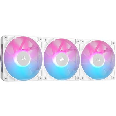 Corsair iCUE LINK RX120 RGB 120mm PWM-Lüfters mit iCUE LINK System Hub Magnetisches Kuppellager Dreierpack Weiß Corsair iCUE LINK RX120 RGB 120mm PWM-Lüfters mit iCUE LINK System Hub Magnetisches Kuppellager Dreierpack Weiß