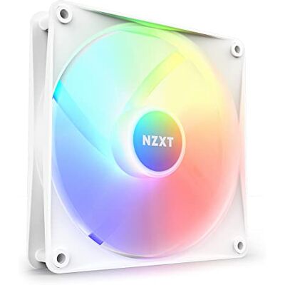 NZXT F140 RGB Core – 140 mm nabenmontierter RGB-Lüfter – 8 einzeln ansteuerbare LEDs, Hydrodynamisches Gleitlager – PWM-Steuerung, CAM-Software, Weiß, Typ des Netzanschlusses 3-polig NZXT F140 RGB Core – 140 mm nabenmontierter RGB-Lüfter – 8 einzeln ansteuerbare LEDs, Hydrodynamisches Gleitlager – PWM-Steuerung, CAM-Software, Weiß, Typ des Netzanschlusses 3-polig