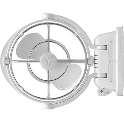 SEEKR Sirocco II, 7010CAWBX, 3-Gang, 360 Grad Luftstrom, Direct Wire Gimbal Lüfter, 125/185 CFM, 12/24 V, weiß, 17,8 cm Klinge SEEKR Sirocco II, 7010CAWBX, 3-Gang, 360 Grad Luftstrom, Direct Wire Gimbal Lüfter, 125/185 CFM, 12/24 V, weiß, 17,8 cm Klinge