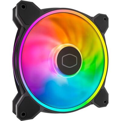Cooler Master MasterFan MF140 Halo2 ARGB – 140mm Gehäuselüfter, adressierbare Dual-Ring-RGB-Beleuchtung, Rifle-Lager, vergrößerte Luftausgleichsblätter mit Stausensorschutz und verbesserter Treiber-IC Cooler Master MasterFan MF140 Halo2 ARGB – 140mm Gehäuselüfter, adressierbare Dual-Ring-RGB-Beleuchtung, Rifle-Lager, vergrößerte Luftausgleichsblätter mit Stausensorschutz und verbesserter Treiber-IC