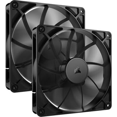 Corsair RS140 140mm PWM-Lüfter – Daisy-Chain-Verbindung – Geräuscharm – Magnetisches Dome-Lager – Doppelpack – Schwarz Corsair RS140 140mm PWM-Lüfter – Daisy-Chain-Verbindung – Geräuscharm – Magnetisches Dome-Lager – Doppelpack – Schwarz