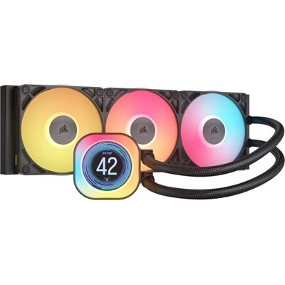 Corsair iCUE LINK Titan 360 RX LCD CPU-Flüssigkeitskühler – 360mm AIO – FlowDrive-Kühl-Engine – Intel LGA 1851/1700, AMD AM5/AM4 – 3X RX120 RGB-Lüfter – iCUE LINK-System-Hub Inbegriffen – Schwarz Corsair iCUE LINK Titan 360 RX LCD CPU-Flüssigkeitskühler – 360mm AIO – FlowDrive-Kühl-Engine – Intel LGA 1851/1700, AMD AM5/AM4 – 3X RX120 RGB-Lüfter – iCUE LINK-System-Hub Inbegriffen – Schwarz