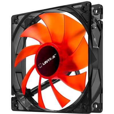 Unykach 51792 PC-Ventilator, 120 mm, 12 V, 12 W, 120 x 120 x 120 mm, 1500 U/min, 18 dB, rote LED, Desktop-kompatibel Unykach 51792 PC-Ventilator, 120 mm, 12 V, 12 W, 120 x 120 x 120 mm, 1500 U/min, 18 dB, rote LED, Desktop-kompatibel