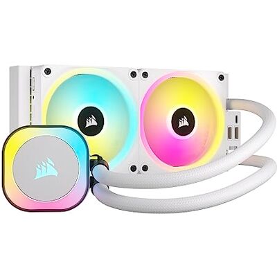 Corsair iCUE LINK H100i RGB Flüssig-CPU-Kühler 240mm AIO QX120 RGB-Lüfter Passend Für Intel® LGA 1700, AMD® AM5 iCUE LINK System Hub Enthalten Weiß Corsair iCUE LINK H100i RGB Flüssig-CPU-Kühler 240mm AIO QX120 RGB-Lüfter Passend Für Intel® LGA 1700, AMD® AM5 iCUE LINK System Hub Enthalten Weiß