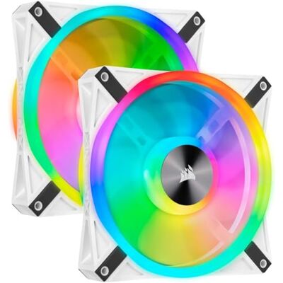 Corsair iCUE QL140 RGB, 140-mm-RGB-LED-PWM-Lüfter (68 Einzeln Ansteuerbare RGB-LEDs, Schwindigkeiten Bis zu 1,250 U/Min, Geräuscharm) 2er-Pack mit Lighting Node Core Weiß Corsair iCUE QL140 RGB, 140-mm-RGB-LED-PWM-Lüfter (68 Einzeln Ansteuerbare RGB-LEDs, Schwindigkeiten Bis zu 1,250 U/Min, Geräuscharm) 2er-Pack mit Lighting Node Core Weiß