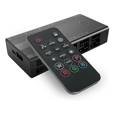 Mars Gaming MF-HUB, PWM-Lüftersteuerungshub, Geschwindigkeitsregler für bis zu 10x Lüfter und ARGB-Beleuchtung für bis zu 10x Geräte, Fernbedienung, ARGB-Kompatibilität, Schwarz Mars Gaming MF-HUB, PWM-Lüftersteuerungshub, Geschwindigkeitsregler für bis zu 10x Lüfter und ARGB-Beleuchtung für bis zu 10x Geräte, Fernbedienung, ARGB-Kompatibilität, Schwarz