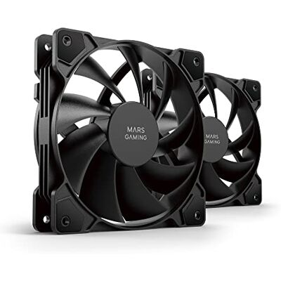 Mars Gaming MF-PROX2 Schwarz, Kit 2 120mm Lüfter, Anti-Vibrationssystem, Ultra-leise, Dualer Anschluss 3PIN + 4PIN Mars Gaming MF-PROX2 Schwarz, Kit 2 120mm Lüfter, Anti-Vibrationssystem, Ultra-leise, Dualer Anschluss 3PIN + 4PIN