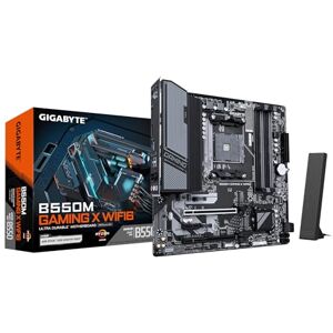 Gigabyte B550M Gaming X WIFI6 Mainboard – AMD Ryzen 5000 Prozessoren, 5+3 Phasen VRM, bis zu 3200 MHz DDR4, 1x PCIe 4.0 + 1x PCIe 3.0 M.2, Wi-Fi 6, 1 GbE LAN, USB 3.2 Gen 1 Gigabyte B550M Gaming X WIFI6 Mainboard – AMD Ryzen 5000 Prozessoren, 5+3 Phasen VRM, bis zu 3200 MHz DDR4, 1x PCIe 4.0 + 1x PCIe 3.0 M.2, Wi-Fi 6, 1 GbE LAN, USB 3.2 Gen 1