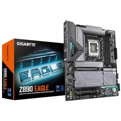Gigabyte Z890 Eagle Motherboard Unterstützt Intel Core Ultra (Serie 2) CPUs, 14+1+2 Phasen VRM, bis zu 8800MHz DDR5 (OC), 1x PCIe 5.0 M.2 + 3X PCIe 4.0 M.2, 2,5GbE LAN, USB4 Gigabyte Z890 Eagle Motherboard Unterstützt Intel Core Ultra (Serie 2) CPUs, 14+1+2 Phasen VRM, bis zu 8800MHz DDR5 (OC), 1x PCIe 5.0 M.2 + 3X PCIe 4.0 M.2, 2,5GbE LAN, USB4