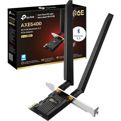 TP-Link Archer TXE72E AXE5400 Wi-Fi 6E Bluetooth 5.3 PCIe Adapter(6 GHz 2402 Mbps,5 GHz 2402 Mbps,2.4 GHz,574 Mbps, Bluetooth 5.3, WPA3-Verschlüsselungsstandards,High-Gain-Antennen) TP-Link Archer TXE72E AXE5400 Wi-Fi 6E Bluetooth 5.3 PCIe Adapter(6 GHz 2402 Mbps,5 GHz 2402 Mbps,2.4 GHz,574 Mbps, Bluetooth 5.3, WPA3-Verschlüsselungsstandards,High-Gain-Antennen)