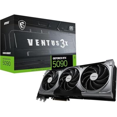 MSI GeForce RTX 5090 32G Ventus 3X OC — 32GB GDDR7 (28Gbps/512-bit), PCIe 5X 8, Boost: 2437 MHz, HDMI 2.1b, DisplayPort 2.1b MSI GeForce RTX 5090 32G Ventus 3X OC — 32GB GDDR7 (28Gbps/512-bit), PCIe 5X 8, Boost: 2437 MHz, HDMI 2.1b, DisplayPort 2.1b