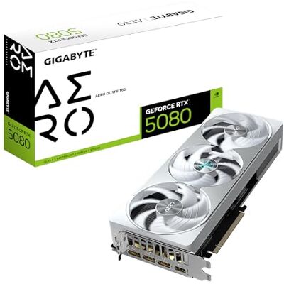 Gigabyte GeForce RTX 5080 AERO OC SFF 16G Grafikkarte 16 GB GDDR7, 256 Bit, PCI-E 5.0, 2730MHz Core Clock, 3 x DisplayPort, 1 x HDMI, GV-N5080AERO OC-16GD Gigabyte GeForce RTX 5080 AERO OC SFF 16G Grafikkarte 16 GB GDDR7, 256 Bit, PCI-E 5.0, 2730MHz Core Clock, 3 x DisplayPort, 1 x HDMI, GV-N5080AERO OC-16GD