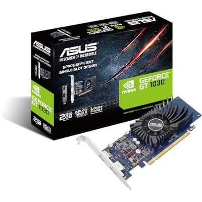 Asus GeForce GT 1030, Nvidia, 2GB GDDR5 Low-Profile-Grafikkarte (für den HTPC-Aufbau, mit I/O-Port-Halterungen, DVI, HDMI, Passiv, LP) Asus GeForce GT 1030, Nvidia, 2GB GDDR5 Low-Profile-Grafikkarte (für den HTPC-Aufbau, mit I/O-Port-Halterungen, DVI, HDMI, Passiv, LP)