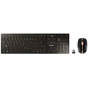 CHERRY DW 9000 Slim, Kabelloses Tastatur- und Maus-Set, EU-Layout (QWERTY), Bluetooth & 2,4 GHz Funk, Leise Tasten, Wiederaufladbar, Schwarz-Bronze CHERRY DW 9000 Slim, Kabelloses Tastatur- und Maus-Set, EU-Layout (QWERTY), Bluetooth & 2,4 GHz Funk, Leise Tasten, Wiederaufladbar, Schwarz-Bronze