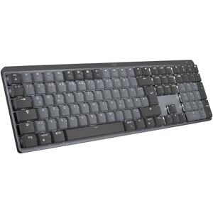 Logitech MX Mechanische kabellose beleuchtete Performance-Tastatur, Taktile leise Tasten, Hintergrundbeleuchtung, Bluetooth, USB-C, macOS, Windows, Linux, iOS, Android, Metall, Deutsches QWERTZ Grau Logitech MX Mechanische kabellose beleuchtete Performance-Tastatur, Taktile leise Tasten, Hintergrundbeleuchtung, Bluetooth, USB-C, macOS, Windows, Linux, iOS, Android, Metall, Deutsches QWERTZ Grau