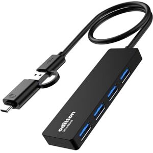 oditton USB Hub, USB Hub 3.0 mit 4 Port USB C Adapter Übertragungsgeschwindigkeit 5Gbps, 26 cm Verlängerungskabel Ultradünner Daten Hub für Mac, HP, Dell und Mehr Laptops, Maus, Tastatur oditton USB Hub, USB Hub 3.0 mit 4 Port USB C Adapter Übertragungsgeschwindigkeit 5Gbps, 26 cm Verlängerungskabel Ultradünner Daten Hub für Mac, HP, Dell und Mehr Laptops, Maus, Tastatur