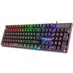 SPIRIT OF GAMER x PRO K1 Kabelgebundene Semi Mechanische Gaming Tastatur PC Layout QWERTZ Deutsch 26 Anti-Ghosting Tasten 3 RGB Hintergrundbeleuchtungsmodi Slim USB Gaming Keyboard SPIRIT OF GAMER x PRO K1 Kabelgebundene Semi Mechanische Gaming Tastatur PC Layout QWERTZ Deutsch 26 Anti-Ghosting Tasten 3 RGB Hintergrundbeleuchtungsmodi Slim USB Gaming Keyboard