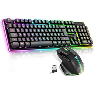 SPIRIT OF GAMER x Ultimate 600 Gaming Tastatur Maus Set Kabellos Schwarz Wiederaufladbar RGB DE Layout Semi Mechanisch Aluminiumplatte 4800 DPI Wireless Mouse Für PS5, PS4, PC, Xbox SPIRIT OF GAMER x Ultimate 600 Gaming Tastatur Maus Set Kabellos Schwarz Wiederaufladbar RGB DE Layout Semi Mechanisch Aluminiumplatte 4800 DPI Wireless Mouse Für PS5, PS4, PC, Xbox