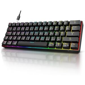 KOORUI Gaming Tastatur, 60% Mechanisch Tastatur 26 RGB Hinterleuchtet Kabelgebunden Deutsches Layout QWERTZ Gaming Keyboard für Windows MacOS Linux-Rotem Schalter KOORUI Gaming Tastatur, 60% Mechanisch Tastatur 26 RGB Hinterleuchtet Kabelgebunden Deutsches Layout QWERTZ Gaming Keyboard für Windows MacOS Linux-Rotem Schalter
