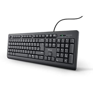 Trust Taro Kabelgebundene Tastatur, Deutsches QWERTZ Layout, Leise Tasten, Spritzwassergeschützt, USB-Anschluss, 1.8 m Kabellänge, PC Tastatur für Computer, Laptop, Mac, Windows, macOS – Schwarz Trust Taro Kabelgebundene Tastatur, Deutsches QWERTZ Layout, Leise Tasten, Spritzwassergeschützt, USB-Anschluss, 1.8 m Kabellänge, PC Tastatur für Computer, Laptop, Mac, Windows, macOS – Schwarz