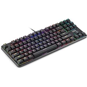 DR1TECH Unbekannt Raven+ Mechanische TKL Gaming Tastatur Für PC/PS4 mit RGB Hintergrundbeleuchtung 87 Tasten Anti Ghosting Ergonomische USB Tastatur mit Kabel (Internationales-Layout), Schwarz DR1TECH Unbekannt Raven+ Mechanische TKL Gaming Tastatur Für PC/PS4 mit RGB Hintergrundbeleuchtung 87 Tasten Anti Ghosting Ergonomische USB Tastatur mit Kabel (Internationales-Layout), Schwarz