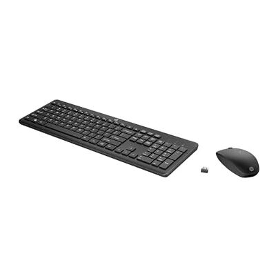 HP 235 Tastatur-und-Maus-Set 3-Zonen-Layout, Flache Tastenreise Full Size kabellos 2.4 GHz QWERTY Englisch Schwarz Smart Buy HP 235 Tastatur-und-Maus-Set 3-Zonen-Layout, Flache Tastenreise Full Size kabellos 2.4 GHz QWERTY Englisch Schwarz Smart Buy