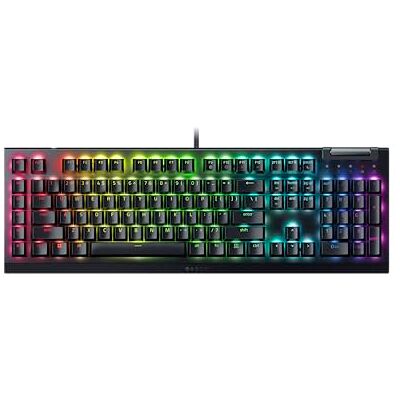 Razer BlackWidow V4 X Mechanische Gaming-Tastatur mit Chroma RGB (Mechanische Green Switches, 6 eigene Makro-Tasten, Doubleshot-ABS-Tastenkappen) QWERTY US-Layout Schwarz Razer BlackWidow V4 X Mechanische Gaming-Tastatur mit Chroma RGB (Mechanische Green Switches, 6 eigene Makro-Tasten, Doubleshot-ABS-Tastenkappen) QWERTY US-Layout Schwarz