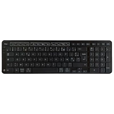 Contour Balance Keyboard Black Wireless Kabellose Tastatur mit Bluetooth-Empfänger Französisches Layout Super Slim Ziffernblock + Multimedia-Tasten Haus und Büro für Windows und Mac Contour Balance Keyboard Black Wireless Kabellose Tastatur mit Bluetooth-Empfänger Französisches Layout Super Slim Ziffernblock + Multimedia-Tasten Haus und Büro für Windows und Mac