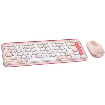 Logitech POP ICON COMBO, Bluetooth-Tastatur-Maus-Set Komfortables Tippen, programmierbare Tasten, leise Klicks, Easy-Switch für bis zu 3 Geräte, Deutsches QWERTZ-Layout Rosa Logitech POP ICON COMBO, Bluetooth-Tastatur-Maus-Set Komfortables Tippen, programmierbare Tasten, leise Klicks, Easy-Switch für bis zu 3 Geräte, Deutsches QWERTZ-Layout Rosa