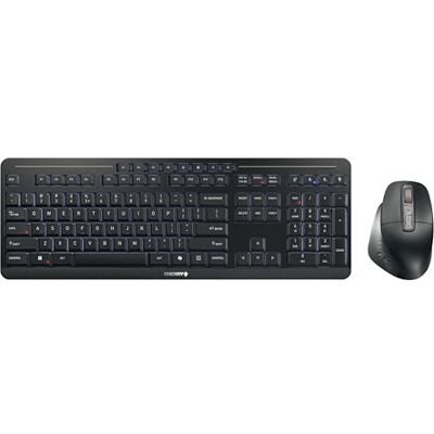 CHERRY Stream Desktop Ultimate, Kabelloses Multi-Device Tastatur-Maus-Set, US-Layout (QWERTY), Ergonomische Rechtshändermaus, Wiederaufladbar, Schwarz CHERRY Stream Desktop Ultimate, Kabelloses Multi-Device Tastatur-Maus-Set, US-Layout (QWERTY), Ergonomische Rechtshändermaus, Wiederaufladbar, Schwarz
