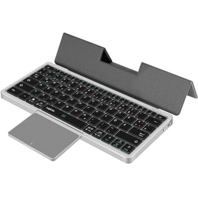 Logilink ID0214 Kabellose Multi-Device-Tastatur, BT 5.1, mit Trackpad und abnehmbarem Cover Logilink ID0214 Kabellose Multi-Device-Tastatur, BT 5.1, mit Trackpad und abnehmbarem Cover