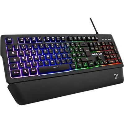 THE G-LAB Keyz Palladium Gaming-Tastatur, AZERTY, kabelgebunden, USB, RGB-LED-Hintergrundbeleuchtung, Mehrfarbig, magnetische Handgelenkauflage, 26 Tasten, Anti-Ghosting, langlebig – PC PS4 Xbox One THE G-LAB Keyz Palladium Gaming-Tastatur, AZERTY, kabelgebunden, USB, RGB-LED-Hintergrundbeleuchtung, Mehrfarbig, magnetische Handgelenkauflage, 26 Tasten, Anti-Ghosting, langlebig – PC PS4 Xbox One