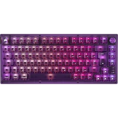 Corsair K65 Plus Wireless 75% Mechanische Gaming Tastatur – Atomic Purple QWERTZ Deutsch, RGB, Vorgeschmierte Lineare MLX Red v2-Tastenschalter, PBT Dye-Sub Tastenkappen, PC, PS5, PS4, Xbox Corsair K65 Plus Wireless 75% Mechanische Gaming Tastatur – Atomic Purple QWERTZ Deutsch, RGB, Vorgeschmierte Lineare MLX Red v2-Tastenschalter, PBT Dye-Sub Tastenkappen, PC, PS5, PS4, Xbox