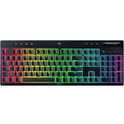 Razer BlackWidow V4 Low-Profile HyperSpeed Kabellose, Flache mechanische Gaming-Tastatur (HyperSpeed Wireless & BT, Multifunktionaler Drehregler & 11 Funktionstasten) Gelbe Switches US-Layout Razer BlackWidow V4 Low-Profile HyperSpeed Kabellose, Flache mechanische Gaming-Tastatur (HyperSpeed Wireless & BT, Multifunktionaler Drehregler & 11 Funktionstasten) Gelbe Switches US-Layout