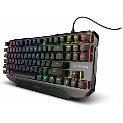 Ozone Gaming Gear Ozone Tastatur Gaming Alpha Strike -OZALPHASTRIKESP- Tastatur mechanische, mit Nummernblock für PC Gamer, Switches Outemu Red, RGB-LED-Beleuchtung, geräuschlos, Spanisches QWERTY-Layout, Schwarz Ozone Gaming Gear Ozone Tastatur Gaming Alpha Strike -OZALPHASTRIKESP- Tastatur mechanische, mit Nummernblock für PC Gamer, Switches Outemu Red, RGB-LED-Beleuchtung, geräuschlos, Spanisches QWERTY-Layout, Schwarz