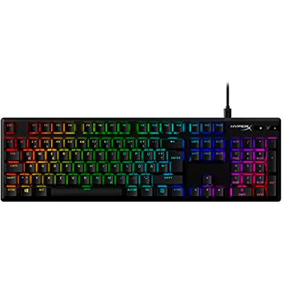 HyperX Alloy Origins PBT – Mechanische Gaming Tastatur, PBT Keycaps, Tastenkappen, RGB, Mechanische Switches, Schalter, kompakt, tragbar, robustes Aluminiumgehäuse, verstellbare Füße, Schwarz HyperX Alloy Origins PBT – Mechanische Gaming Tastatur, PBT Keycaps, Tastenkappen, RGB, Mechanische Switches, Schalter, kompakt, tragbar, robustes Aluminiumgehäuse, verstellbare Füße, Schwarz