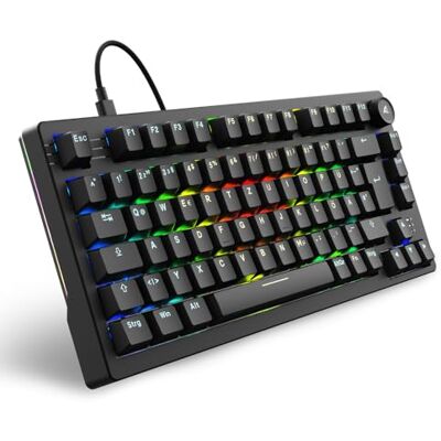 Sharkoon Skiller SGK25 RGB, Gaming Tastatur, 75% Layout, Hot Swap, Huano RED geschmierte Schalter, schwarz Sharkoon Skiller SGK25 RGB, Gaming Tastatur, 75% Layout, Hot Swap, Huano RED geschmierte Schalter, schwarz