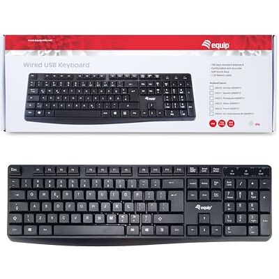 Equip 245215 Kabelgebundene USB Tastatur, US/International Layout (QWERTY) Equip 245215 Kabelgebundene USB Tastatur, US/International Layout (QWERTY)